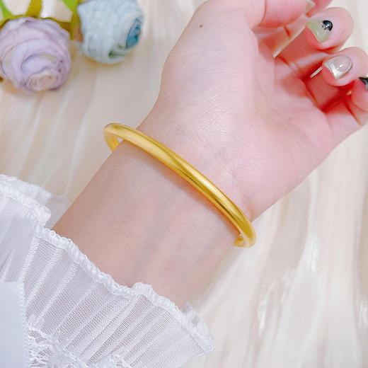 【限时克减150元】足金 3D空心固口仿古法手镯素圈圆管手镯（面宽约4.1-4.5mm)(AR3DSZ00035)（预售产品下单后不退款不退货不换货不补差价） 商品图0