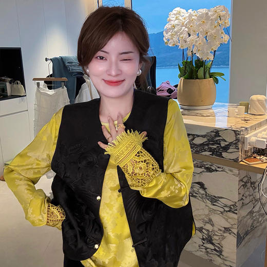 【不退不换】【现货】良木礼国风亚麻刺绣马甲(0467) 商品图0