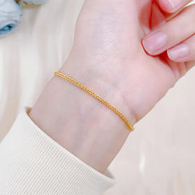 【限时克减150元】足金999 5G黄金闪肖邦链可调节机织手链（面宽约0.7-1.1mm）(BJ5GSL00015)（预售产品下单后不退款不退货不换货不补差价）