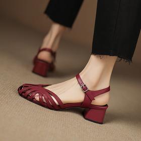 【预售5天】夏日休闲法式风~新款镂空编织包头仙女风罗马凉鞋HCYYHD&6017