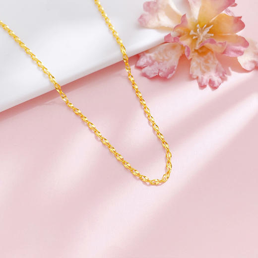 【限时克减150元】足金999 5G黄金不可调节金星链机织项链（面宽约2.2-2.6mm）(BJ5GXL00016-1)（预售产品下单后不退款不退货不换货不补差价） 商品图1