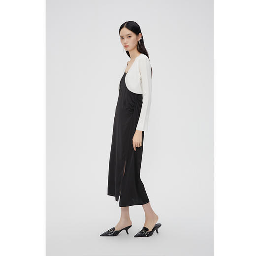 NEELLY纳俪商场同款夏新款高腰无扣小披肩女法式纯色针织外搭开衫N25044A04570 商品图3