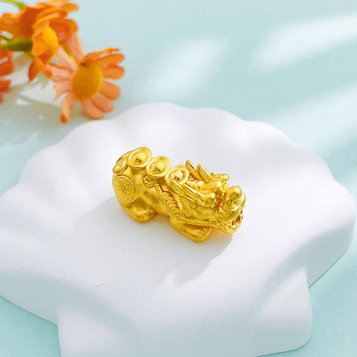 【限时克减150元】足金 #招财纳福 3D硬金空心财字元宝貔貅手串配件Diy手串配件(面宽约26.8*12.5mm))(AU3DSC00034-3)（预售产品下单后不退款不退货不换货不补差价） 商品图0