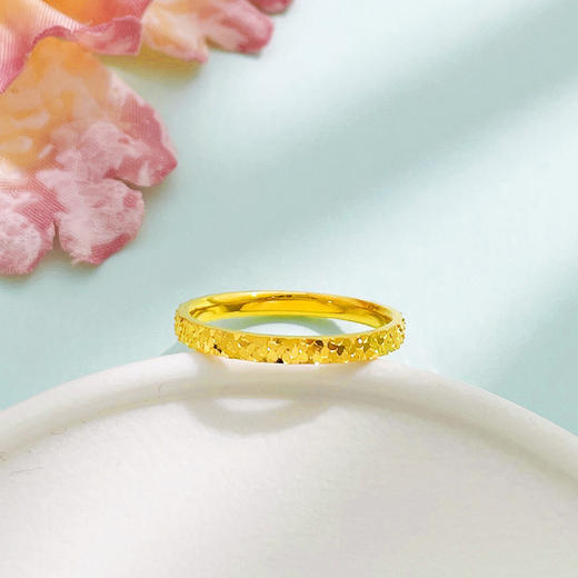 【限时克减150元】足金999 #碎碎冰 5G黄金实心碎碎冰固口圈戒女戒(BE5GJZ00084)（预售产品下单后不退款不退货不换货不补差价 商品图1