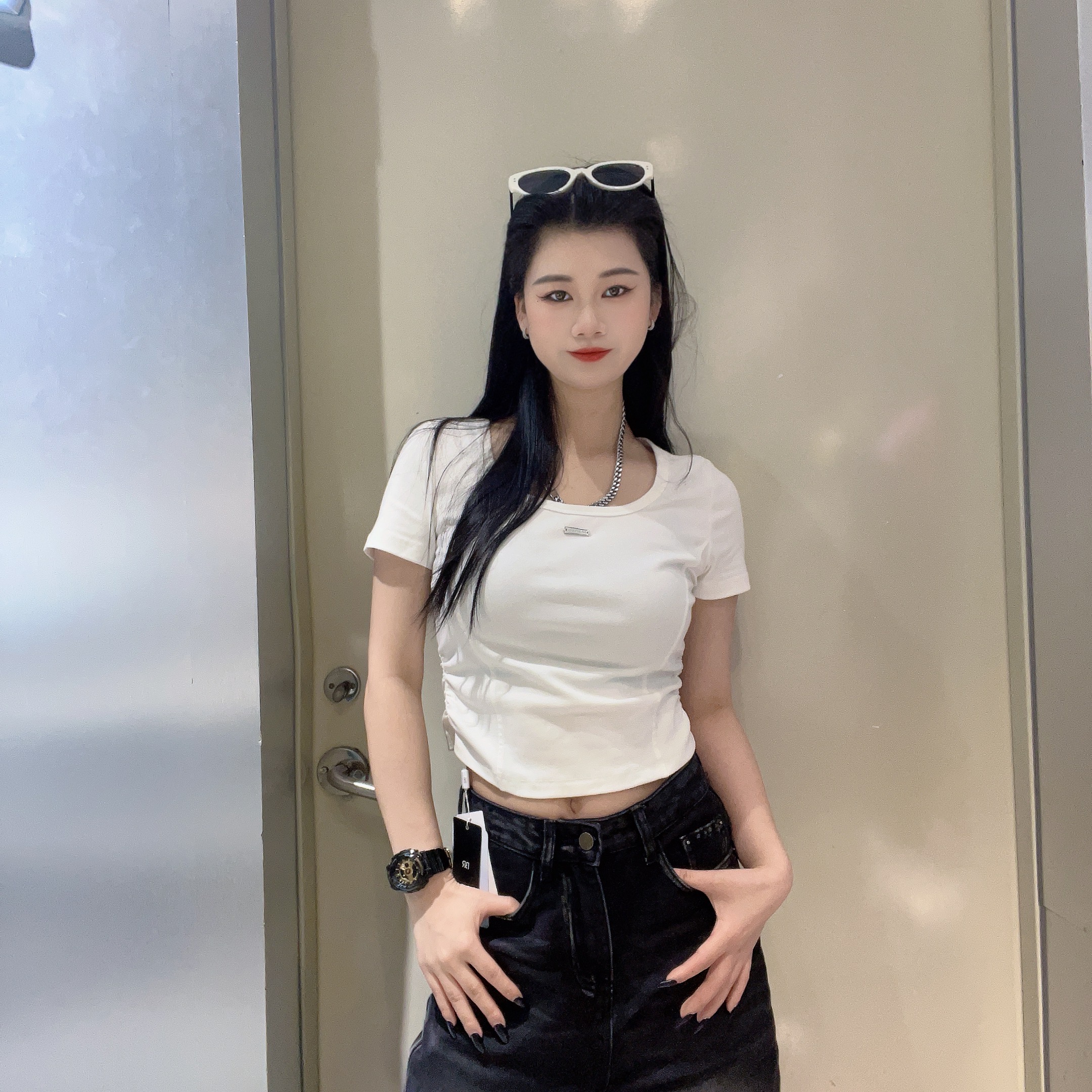 MZ U领净版短袖T恤（黑白）夏季952010100321