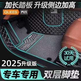 乔氏汽车脚垫全包围专车专用定制双层包门槛可拆卸丝圈皮革脚垫
