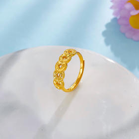 【限时克减128元】足金999.9 #招财进宝 #碎碎冰 【精品】空心镜面金活口招财铜钱造型戒腰缠万贯仿五帝币碎碎冰五帝币女戒圈戒(AIJZ000161)预售产品下单后不退款不退货不换货不补差价