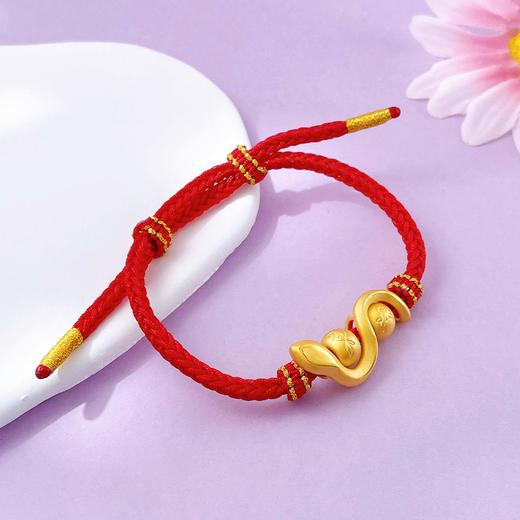 【限时克减150元】足金 #蛇年 #三合生肖 3D硬金和谐互助蛇牛鸡生肖编织绳调节手链画蛇添财转运珠灵蛇成品手串（成人佩戴）(AA3DSC00565)（预售产品下单后不退款不退货不换货不补差价 商品图2