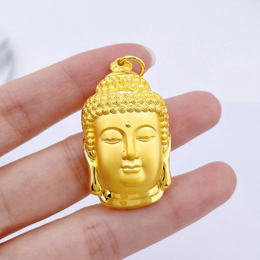 【限时克减128元】足金999.9 【精品】天赐鸿福空心佛头吊坠佛佑平安吊坠（不含链）(AUWZDZ00001-5)（预售产品下单后不退款不退货不换货不补差价） 商品图4