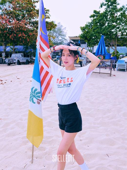 SPELLEDIT2025夏季新品SP俱乐部T恤设计感字母印花宽松短袖上衣女 商品图5