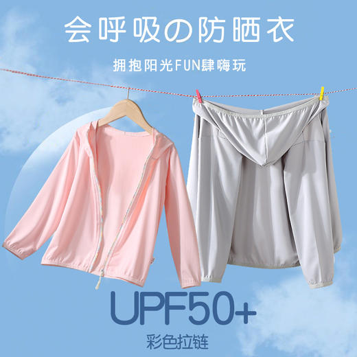夏季儿童防晒衣50＋冰丝防紫外线轻薄透气渐变色男女孩防晒服夏装 商品图2