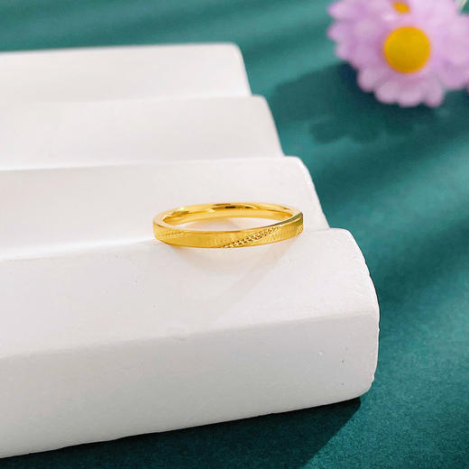 【限时克减150元】足金999 #固口戒指 #CNC #条戒 5G黄金实心斜纹固口圈戒(BE5GJZ00105)（预售产品下单后不退款不退货不换货不补差价 商品图0