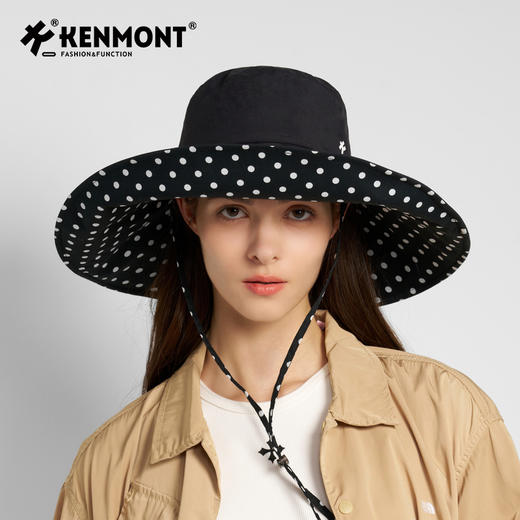 【代发】卡蒙KENMONT大帽檐防紫外线遮脸波点速干渔夫帽可折叠成人款6161 商品图3
