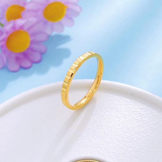 【限时克减150元】足金999 5G黄金实心镜面金固口巧克力圈戒(BE5GJZ00049)预售产品下单后不退款不退货不换货不补差价 商品图2