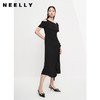 NEELLY纳俪商场同款夏季新款时尚修身连衣裙女百搭收腰开衩长裙N25044Y04584 商品缩略图0