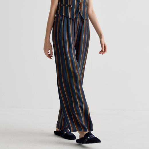 谜底休闲裤女2025夏季新品复古柔软垂感宽松阔腿裤长裤252MK0612 商品图1