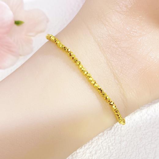 【限时克减150元】足金999 #电商超轻 【无字印】5G黄金爆闪蹦迪珠手链弹力绳手串（金珠约1.9-2.3mm）(AK5GSC00015-2)（预售产品下单后不退款不退货不换货不补差价） 商品图2