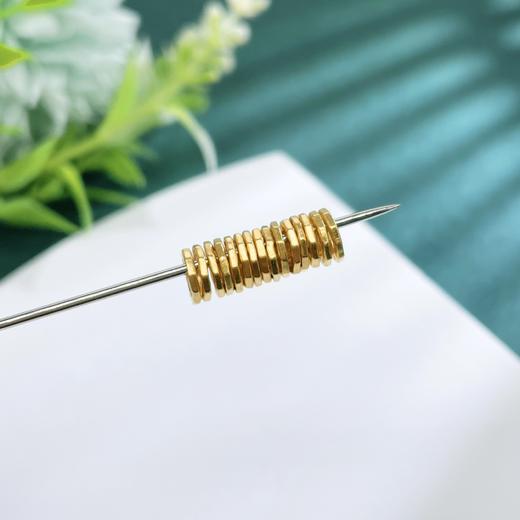 【限时7.5折】【定价黄金】足金999 #盘缠 （无成色字印）古法空心盘缠圈隔片Diy手串配件（单粒直径约6mm，15粒/件）(AKGFSC00542-3)预售产品下单后不退款不退货不换货不补差价 商品图2