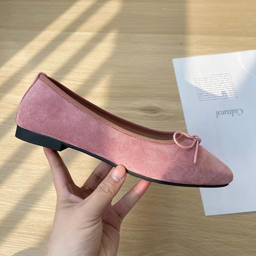 【时髦百搭，优雅自在】女春夏季新款 凯撒KAISER法式复古方头芭蕾鞋 | 绒面单鞋一脚蹬 商品图6