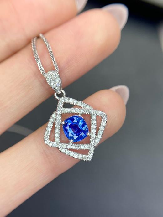 1.09ct刻面蓝宝石吊坠 商品图2