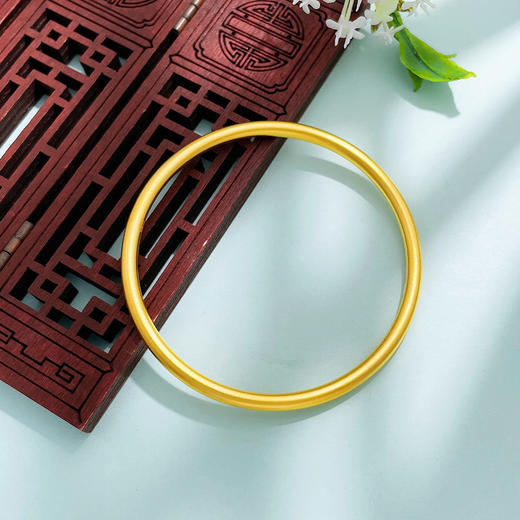 【限时克减150元】足金999 #电商超轻  #标重  古法空心素圈手镯（面宽约3.3-3.7mm）(AUGFSZ00001-5)（预售产品下单后不退款不退货不换货不补差价） 商品图2