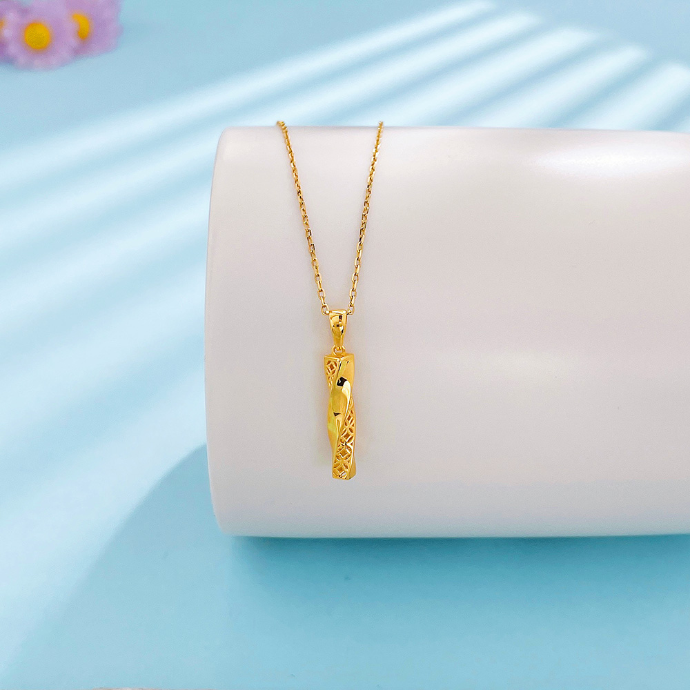 【限时7.5折】足金999 #招财进宝 (足金999字印)5G黄金镂空铜钱造型金币绕柱吊坠（不含链）(5GDZ00584)(预售产品下单后不退款不退货不换货不补差价