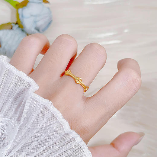 【限时克减150元】足金999 #固口戒指  5G黄金实心鸢尾芳华鸢尾花艺术圈戒(BE5GJZ00067)预售产品下单后不退款不退货不换货不补差价 商品图0