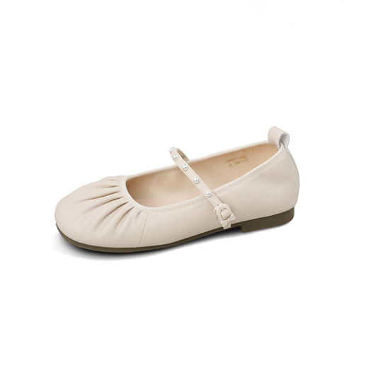 Safiya/索菲娅2025芭蕾舞鞋羊皮褶皱软底浅口玛丽珍平底单鞋SFD3111403 商品图9