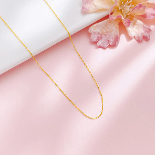 【限时克减150元】足金999 5G黄金不可调节长盛机织项链（面宽约0.4-0.8mm）(BJ5GXL00022)预售产品下单后不退款不退货不换货不补差价 商品图1