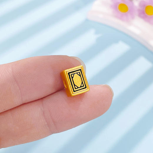 【限时7.5折】【定价黄金】足金 3D硬金空心白板烤漆手串配件Diy手串配件(V3DSC00530)（预售产品下单后不退款不退货不换货不补差 商品图2