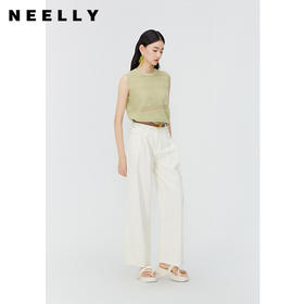 NEELLY纳俪商场同款夏新款莱赛尔高腰垂感直筒裤女宽松百搭阔腿裤N25044H04576