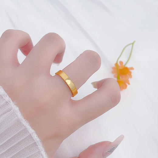 【限时克减150元】足金999 #CNC #固口戒指 5G黄金心心相印实心爱心心形戒指圈戒（面宽约3.2-3.6mm）(BE5GJZ00137)（预售产品下单后不退款不退货不换货不补差价） 商品图0