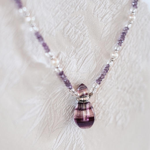 MELI&MOLI【火】紫莹小号火焰形吊坠W月光紫霞珠串项链【D类】 商品图1