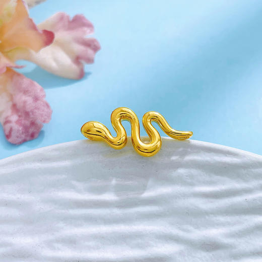 【限时7.5折】【定价黄金】足金 #生肖 #蛇年新品 3D硬金空心蛇年生肖灵蛇之舞金蛇献瑞灵蛇Diy配件手串编绳配件(AR3DSC00182)预售产品下单后不退款不退货不换货不补差价 商品图0