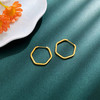 【限时克减150元】足金999 #超轻 （足金999字印）5G黄金极简几何极简系列菱形方环耳饰卡扣耳圈(AV5GES00008)（预售产品下单后不退款不退货不换货不补差价） 商品缩略图1