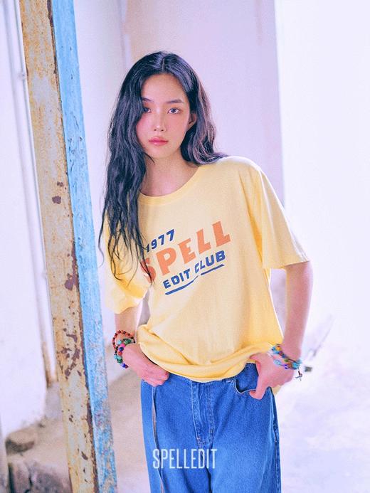 SPELLEDIT2025夏季新品SP俱乐部T恤设计感字母印花宽松短袖上衣女 商品图3