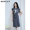NEELLY纳俪商场同款夏季新款烟灰色收腰休闲连衣裙女印花褶皱长裙N25044Y04583 商品缩略图0