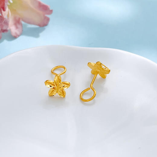 【限时克减150元】足金999 5G黄金小金花幸运花卉耳饰耳钉(AG5GES00195)（预售产品下单后不退款不退货不换货不补差价） 商品图1