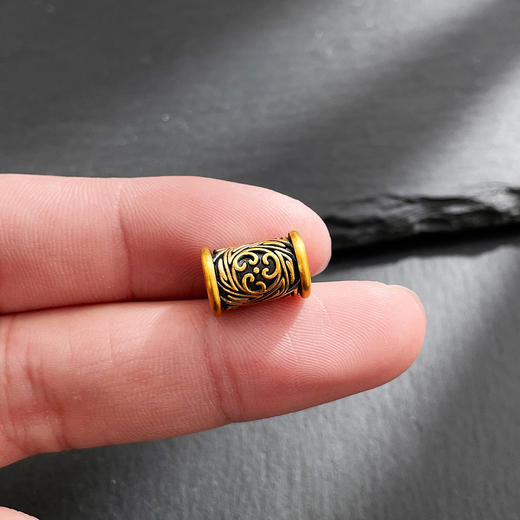 【限时7.5折】【定价黄金】足金 #电黑金 3D硬金电黑金如意花转运珠Diy手串配件(V3DSC00447)预售产品下单后不退款不退货不换货不补差价 商品图2