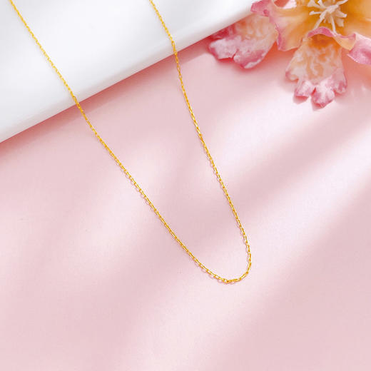 【限时克减150元】足金999 5G黄金不可调节长车十字链机织项链（面宽约0.7-1.1mm）(BJ5GXL00014-2)(特殊产品下单后不退款不退货不换货不补差价) 商品图1