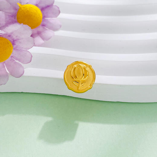 【限时7.5折】【定价黄金】足金 【精品】3D硬金空心郁金香圆形手串配件(AU3DSC00002)（预售产品下单后不退款不退货不换货不补差价） 商品图0