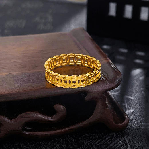 【限时克减128元】足金999.9 #司凤 #招财进宝 古法镂空财源滚滚招财铜造型钱圈戒(ANWZGFJZ00051)（预售产品下单后不退款不退货不换货不补差价 商品图1