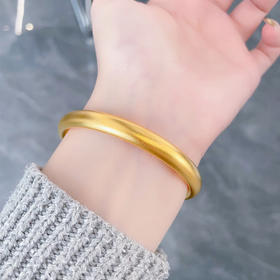 【限时克减150元】足金999.9 古法素圈光圈固口内百福泥鳅背手镯（面宽约7.5-7.9mm，厚约5.1mm）(GFSZW00169-02)（预售产品下单后不退款不退货不换货不补差价）