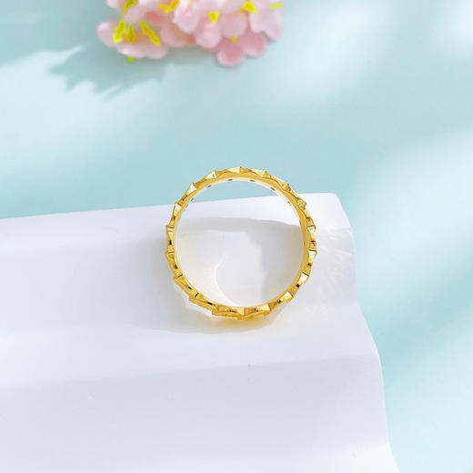 【限时克减150元】足金999.9 #招财进宝 #碎碎冰 黄金碎碎冰固口戒指招财铜钱造型腰缠万贯圈戒(JZ01067)（预售产品下单后不退款不退货不换货不补差价 商品图3