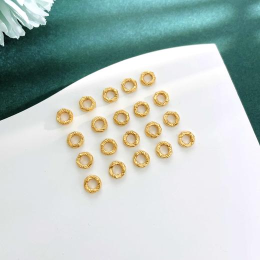 【限时7.5折】【定价黄金】足金 #微硬金 【无成色字印】 #盘缠 无氰5D空心Diy手串配件盘缠转运珠古法锤纹不规则/20件(AK5DSC00001-2)（预售产品下单后不退款不退货不换货不补差价 商品图1