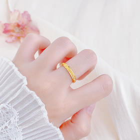 【限时克减150元】足金999 #CNC #固口戒指 5G黄金空心满天星磨砂面戒指固口圈戒（面宽约2.7-3.1mm）(BE5GJZ00155)（预售产品下单后不退款不退货不换货不补差价