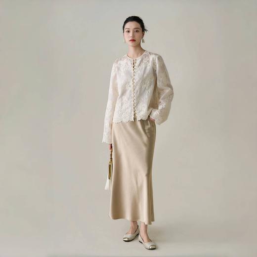 【ORIGNAL&CO 繁华刺绣天丝上衣三件套】下摆波浪设计 优选天丝面料 重工花朵刺绣 商品图3