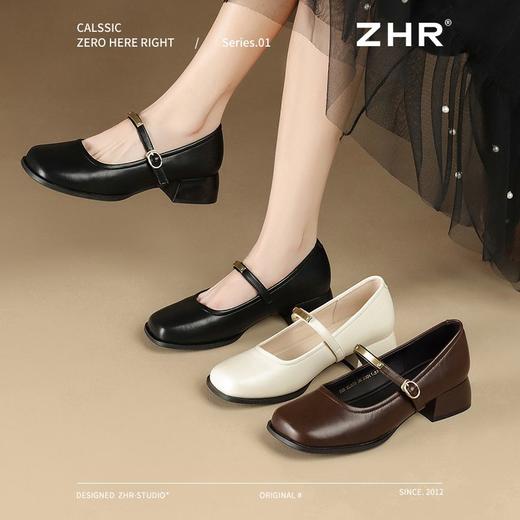 ZHR则则气质玛丽珍鞋女2025新款粗跟法式小皮鞋经典单鞋时尚百搭 商品图3