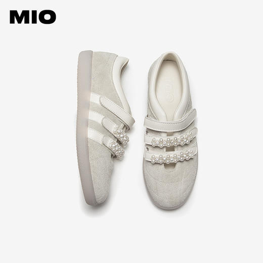 MIO米奥玛丽珍新款珍珠魔术贴运动休闲鞋芭蕾风浅口单鞋M254425573 商品图3