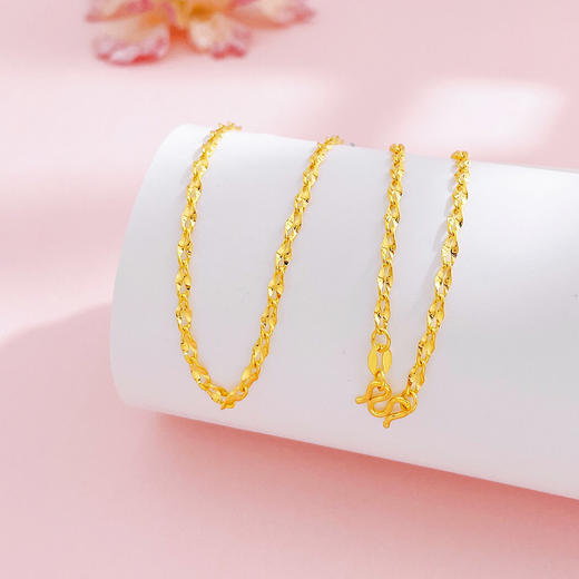 【限时克减150元】足金999 5G黄金不可调节金星链机织项链（面宽约2.2-2.6mm）(BJ5GXL00016-1)（预售产品下单后不退款不退货不换货不补差价） 商品图0